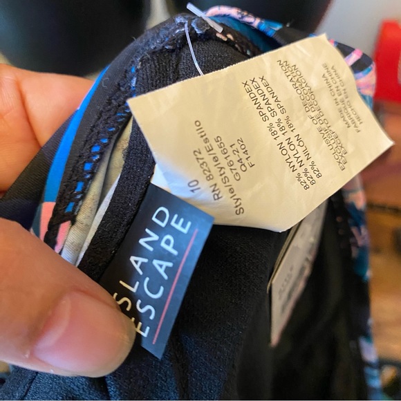 Island Escape Women's Tiered Tankini waist Minimizer bikini Top floral print 10 - Picture 6 of 6